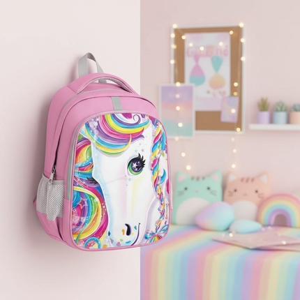 unicorn rainbow schoolbag girls backpack - lifestyle