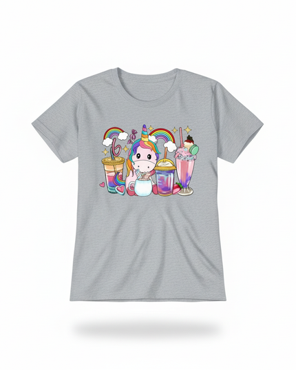 unicorn rainbow shirt women - white-bg