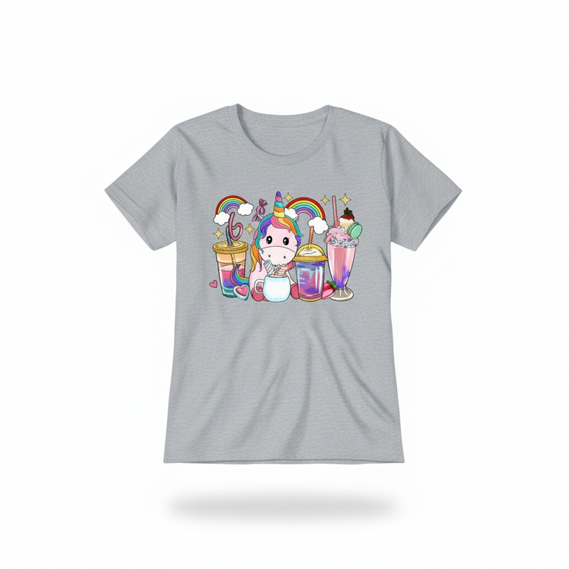 unicorn rainbow shirt women - white-bg