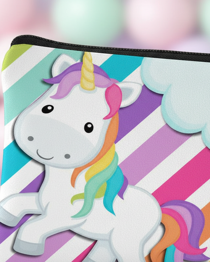 unicorn rainbow stripe purse - detail