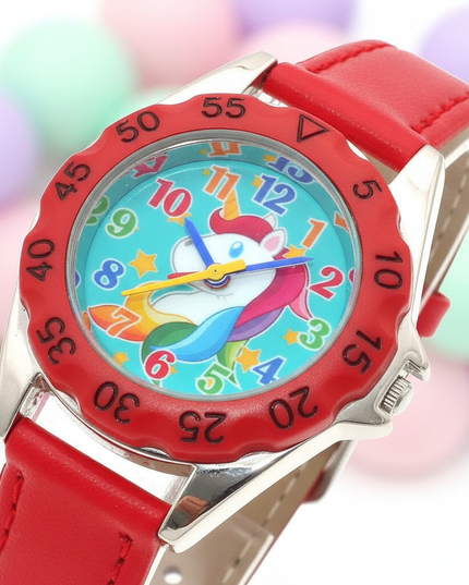 unicorn red watch - detail