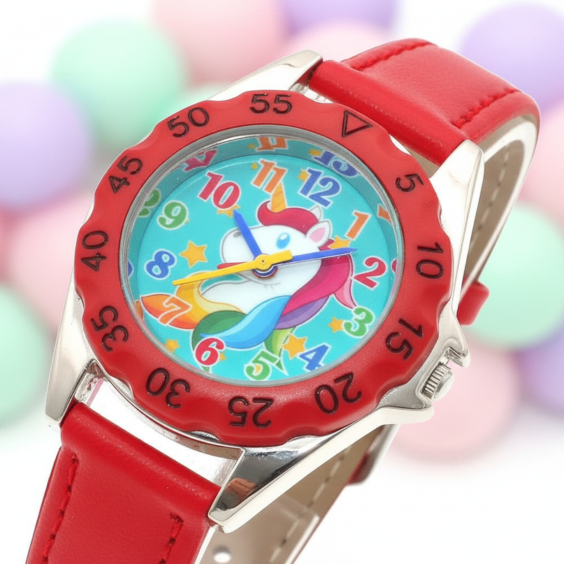 unicorn red watch - detail