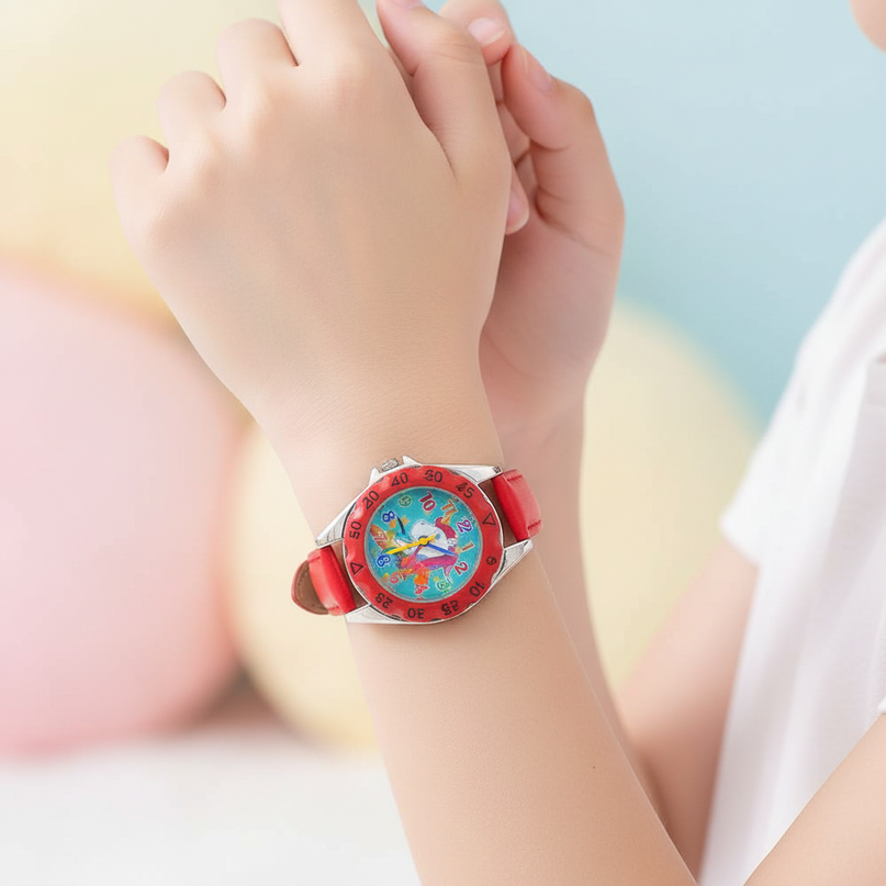 unicorn red watch - in-use