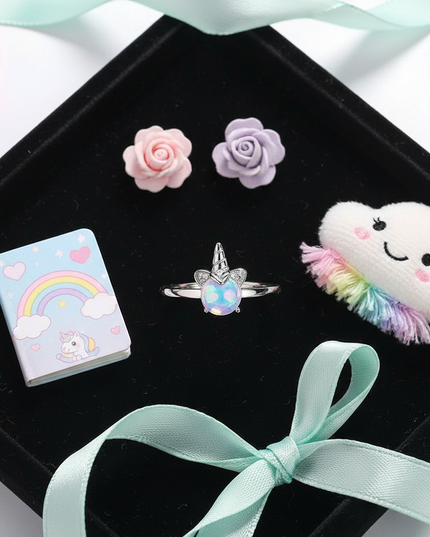 unicorn rings jewelry - flat-lay