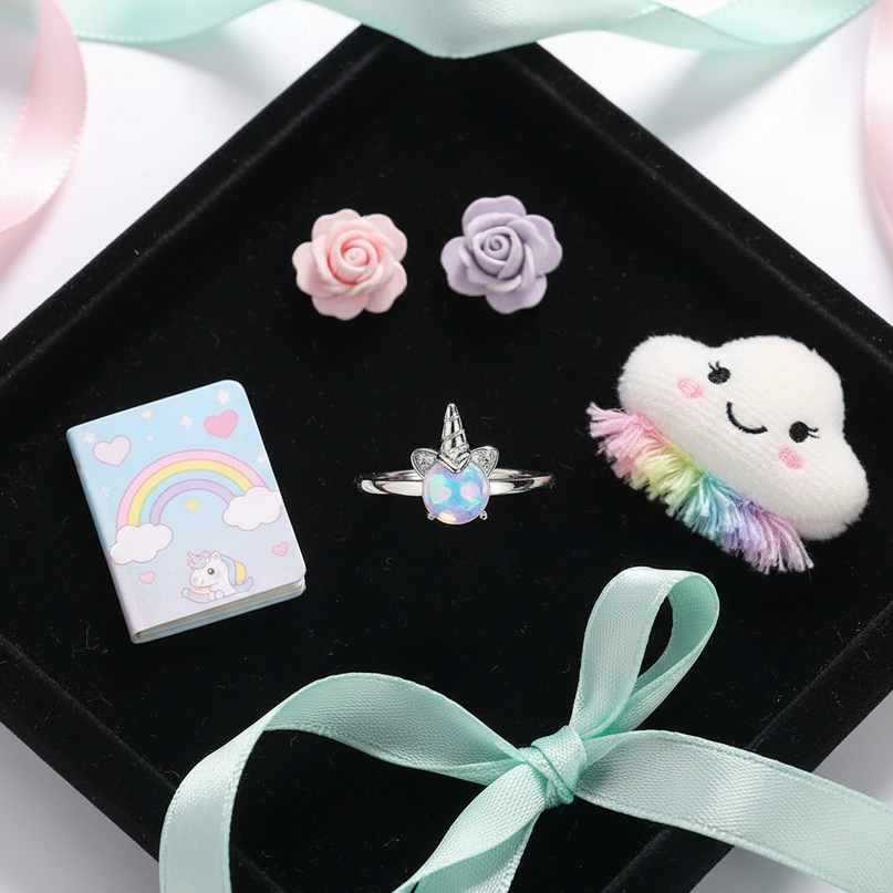 unicorn rings jewelry - flat-lay