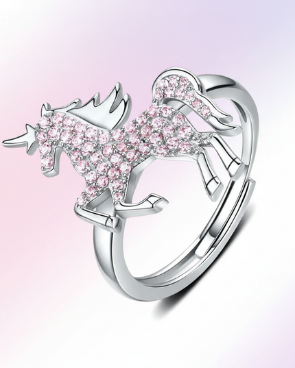 pink unicorn ring - white-bg