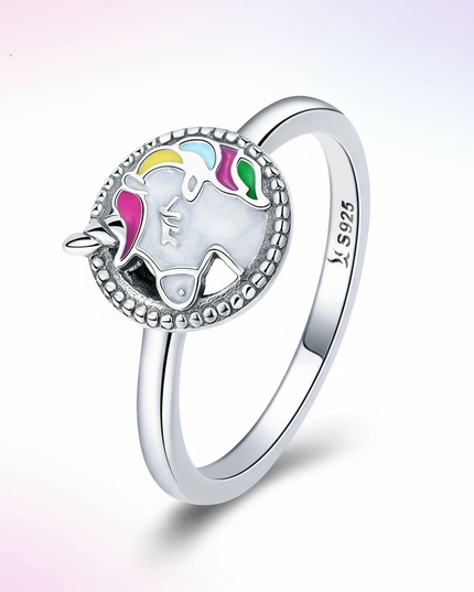 silver unicorn ring - white-bg