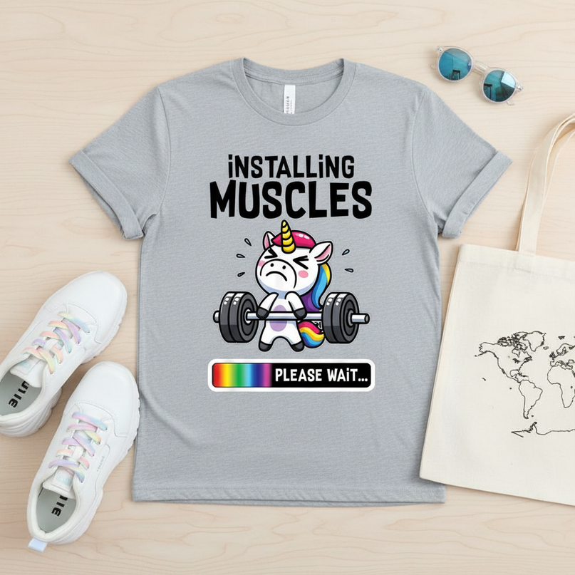 unicorn road trip shirt - flat-lay