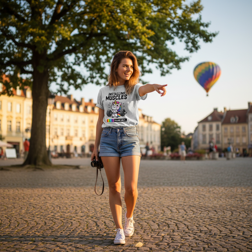 unicorn road trip shirt - in-use