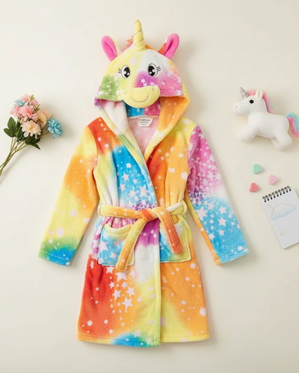 unicorn robe 4t - flat-lay