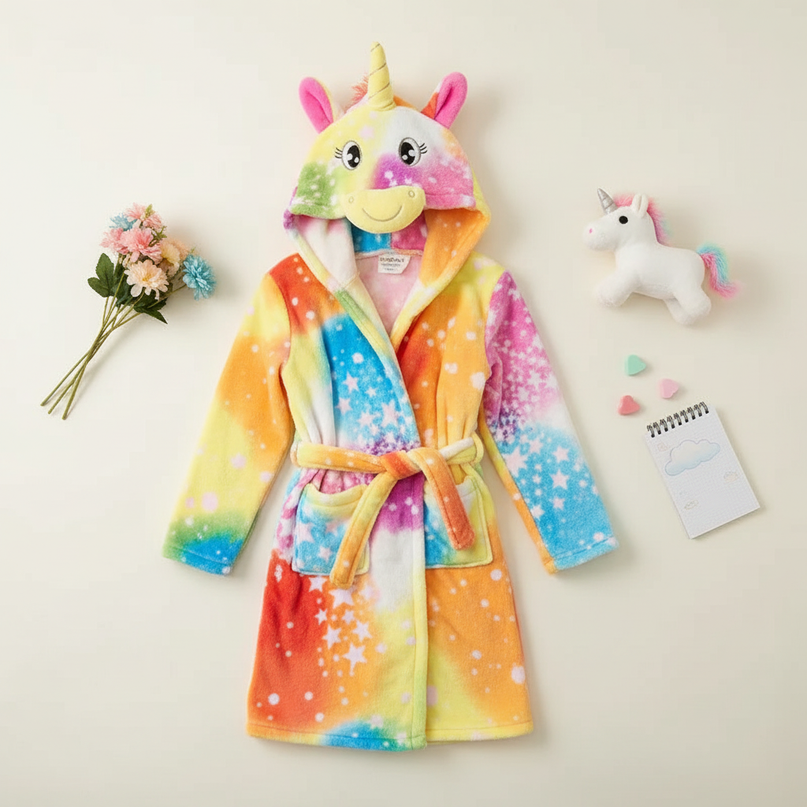 unicorn robe 4t - flat-lay