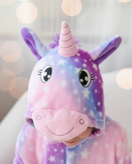 unicorn robe and slippers - detail