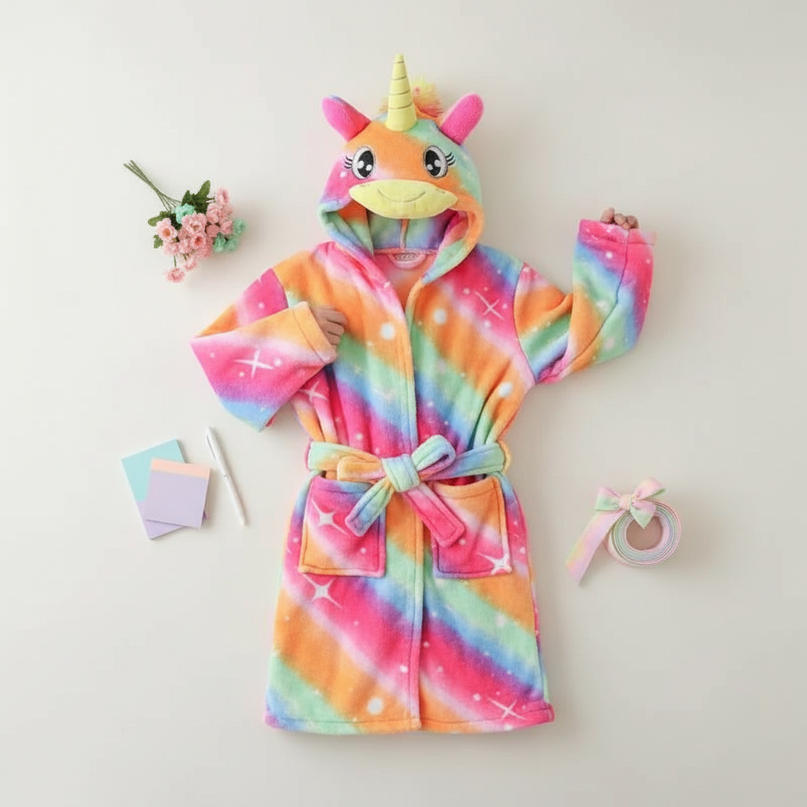 unicorn robe cover up - flat-lay