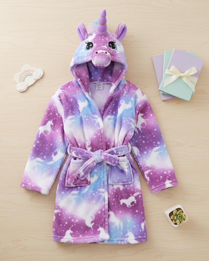 unicorn robe for adults - flat-lay