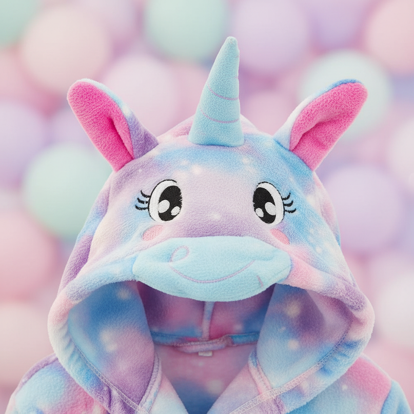 unicorn robe for bath - detail