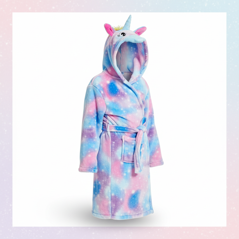 unicorn robe for bath - white-bg