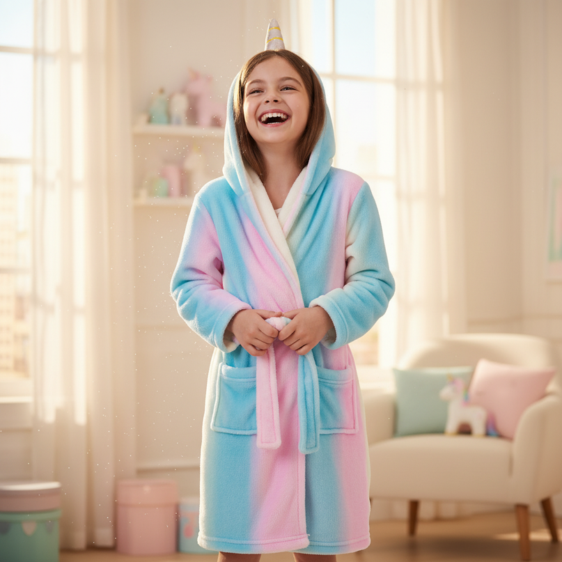 unicorn robe gift - in-use