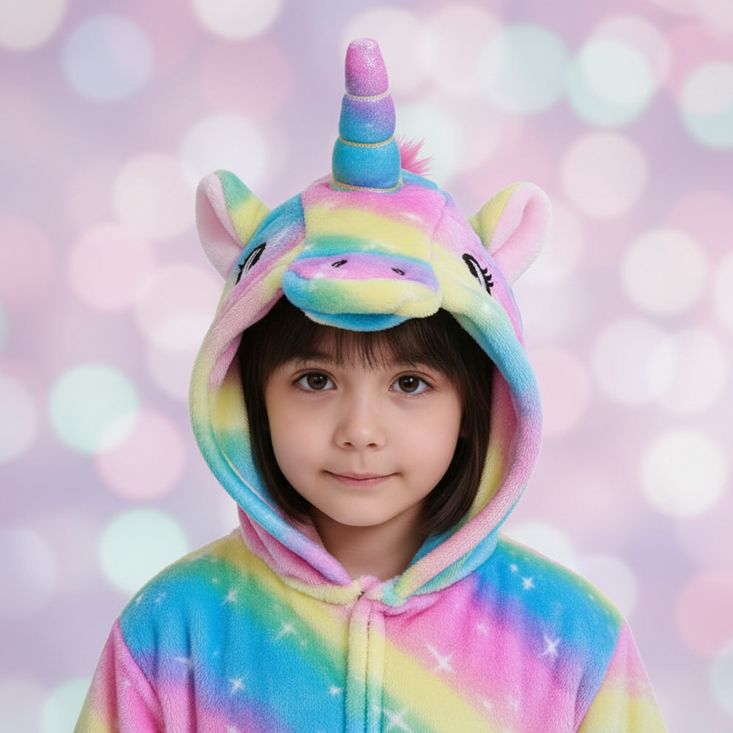 unicorn robe hoodie - detail