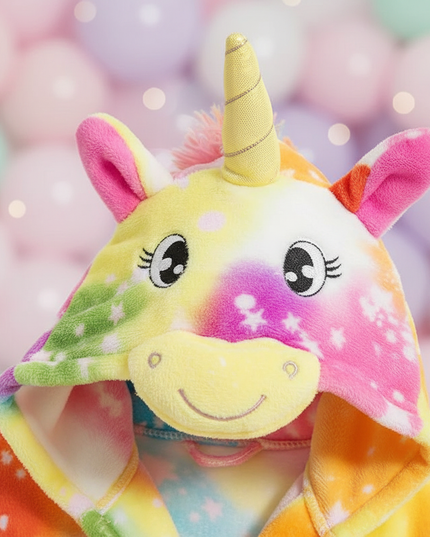unicorn robe with hood - detail
