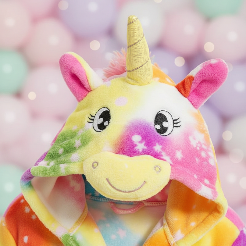 unicorn robe with hood - detail