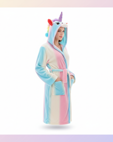 unicorn robe womens - white-bg