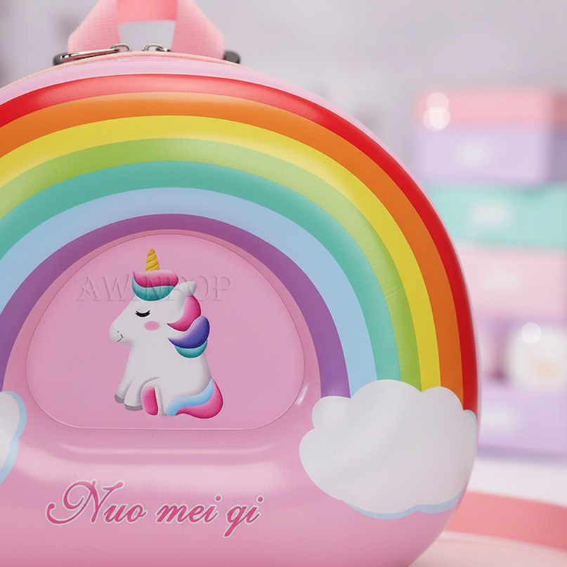 unicorn rolling backpack - detail