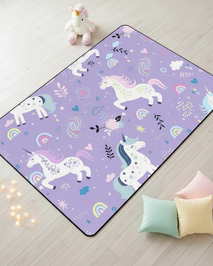 unicorn room rug - flat-lay
