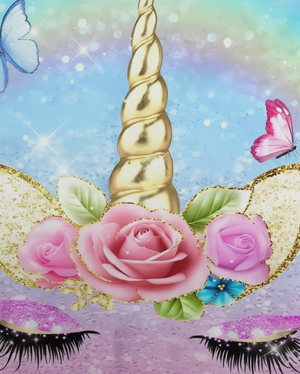unicorn rose bedding - detail