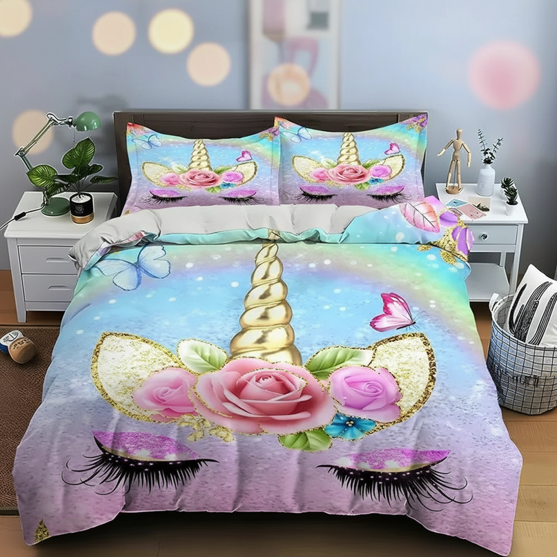 unicorn rose bedding - lifestyle