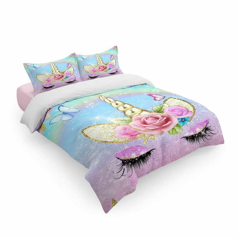 unicorn rose bedding - white-bg