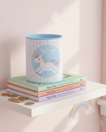 unicorn round piggy bank - lifestyle