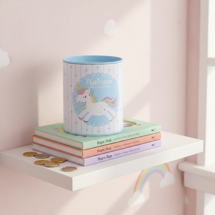 unicorn round piggy bank - lifestyle