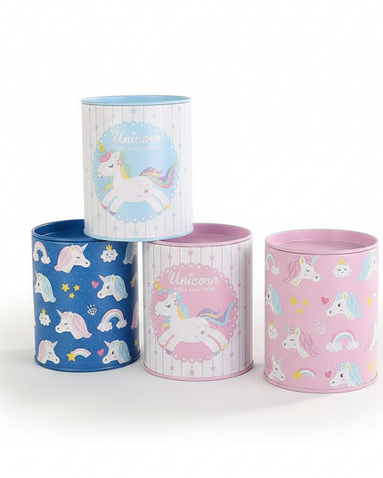 unicorn round piggy bank - white-bg