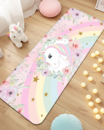 unicorn runner rug - flat-lay