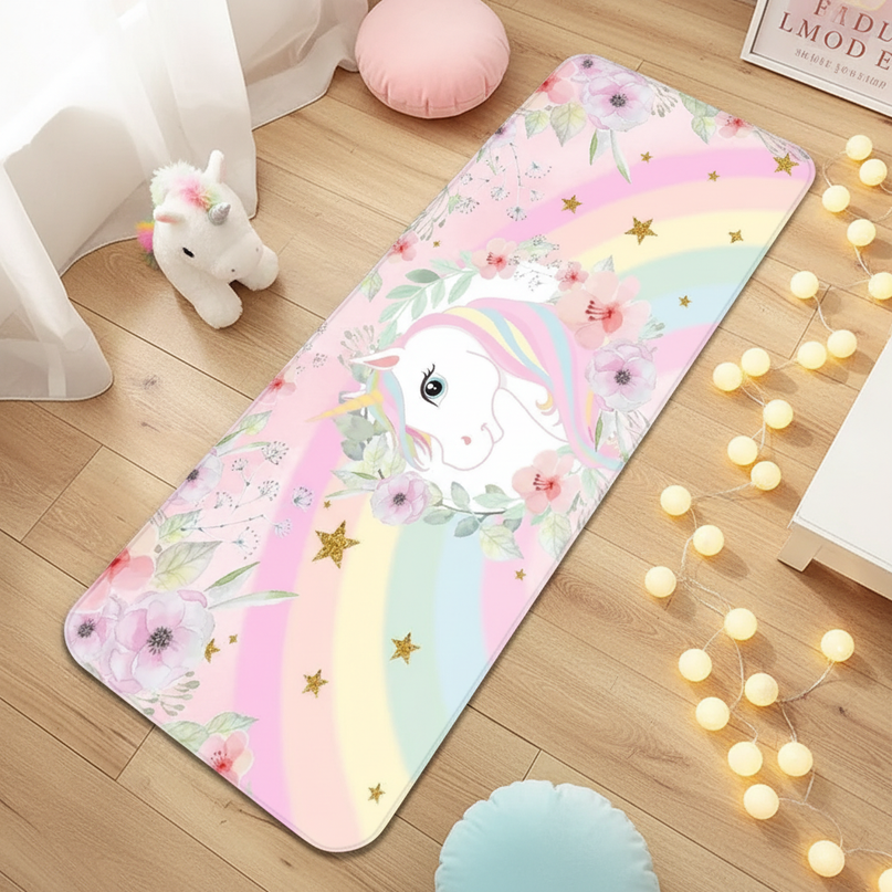 unicorn runner rug - flat-lay