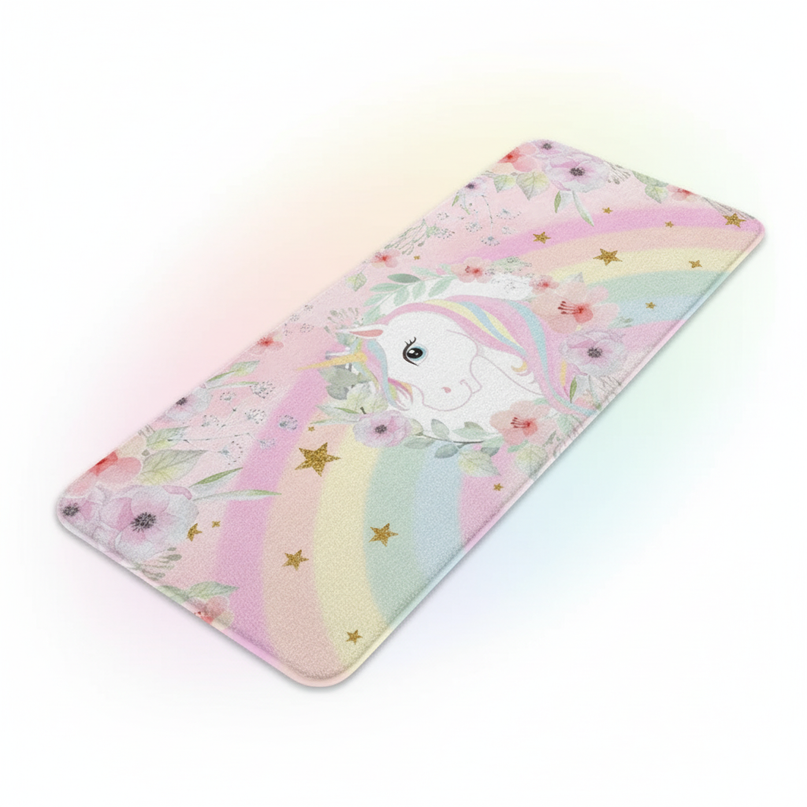 unicorn runner rug - white-bg
