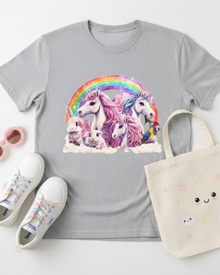 unicorn running shirt - flat-lay