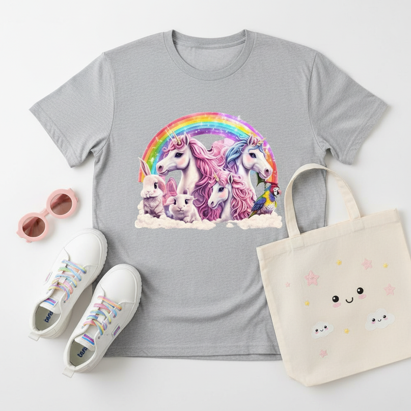 unicorn running shirt - flat-lay