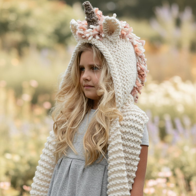 unicorn scarf and hat - lifestyle