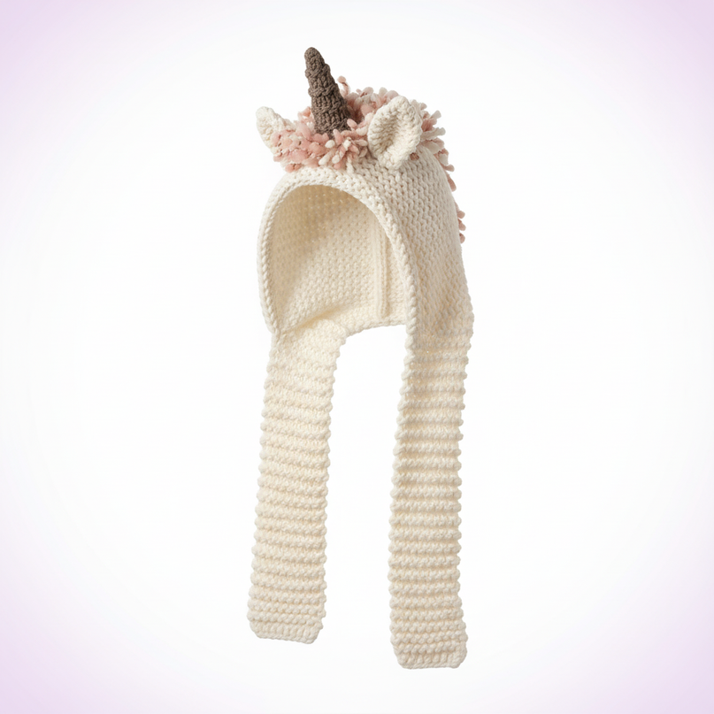 unicorn scarf and hat - white-bg