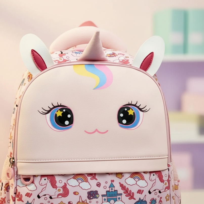unicorn school backpack 16 inch - detail