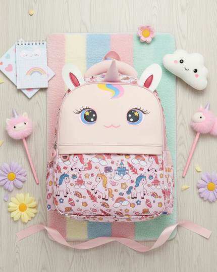 unicorn school backpack 16 inch - flat-lay