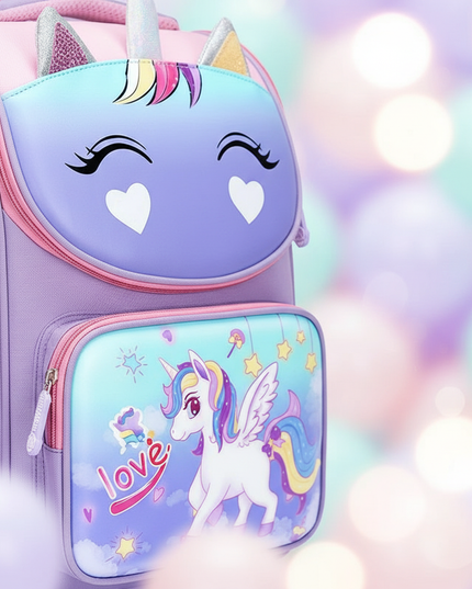 unicorn school backpack for boys girls - detail