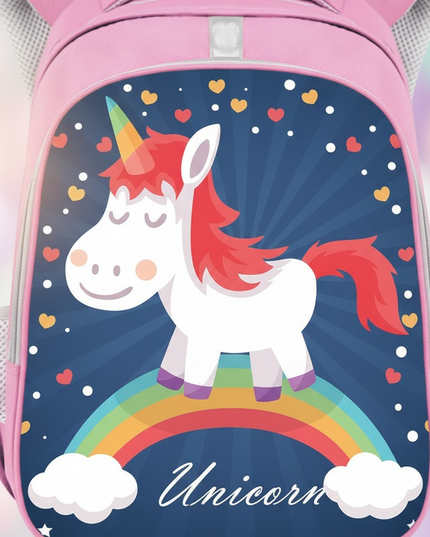 unicorn school backpack for girls large - detail
