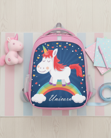 unicorn school backpack for girls large - flat-lay