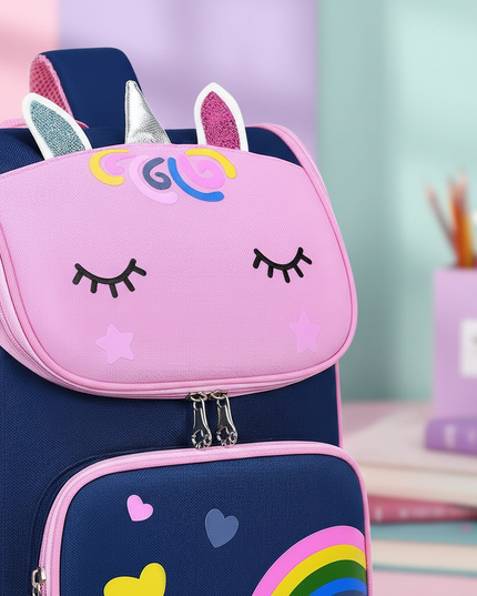 unicorn school backpack navy reflective - detail