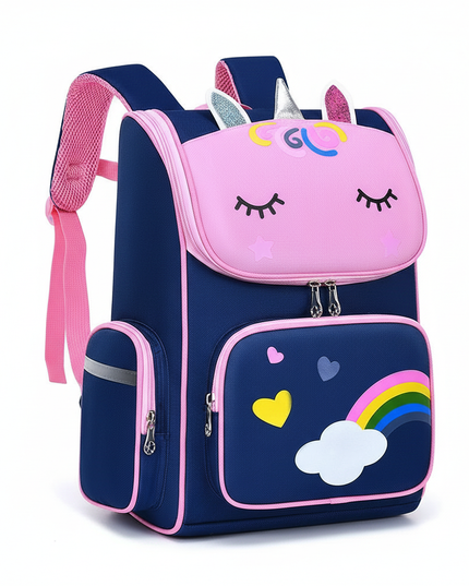 unicorn school backpack navy reflective - white-bg