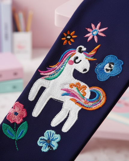 unicorn school leggings - detail