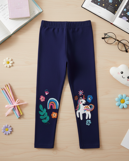 unicorn school leggings - flat-lay