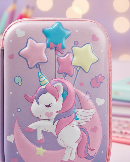 unicorn school pencil case - detail